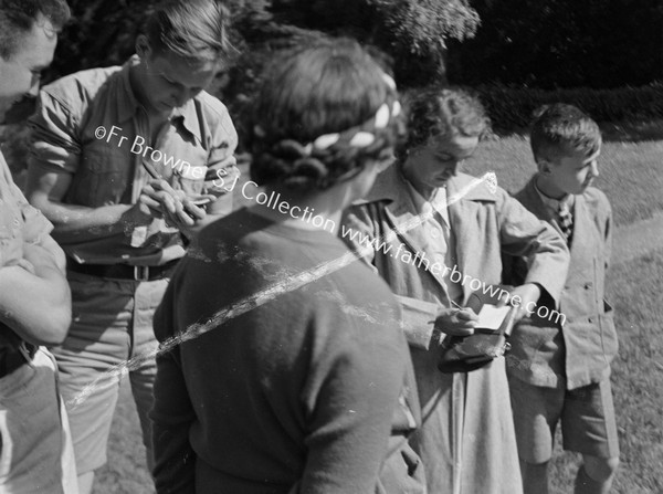 GROUP OUTSIDE CASTLE